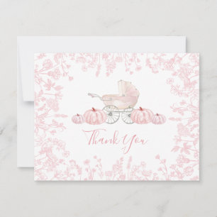 Carte De Remerciements Citrouille d'automne Chinoiserie baby shower Invit