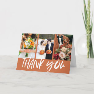 Carte De Remerciements Citrouille d'automne Orange Mariage de photo 