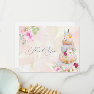 Carte De Remerciements Citrouille Fête des mariées d'aquarelle Automne Me