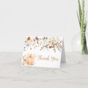 Carte De Remerciements Citrouille floral chute dans le Baby shower d'amou