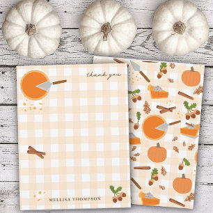 Carte De Remerciements Citrouille Pie Automne automne Thanksgiving