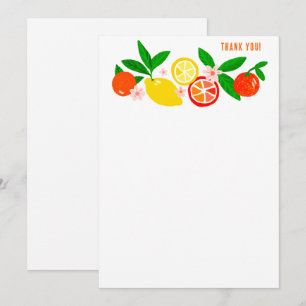 Carte De Remerciements Citrus Celebration Couleur Personnalisée Bloc-Note
