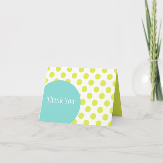 Carte de remerciements Citrus Polka Dot élégant (Devant)