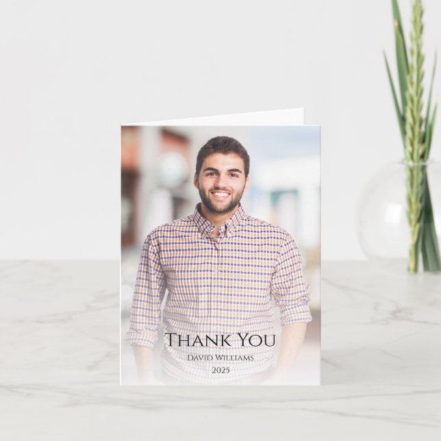 Carte De Remerciements Classe de 2025 Graduation Photo moderne (Devant)