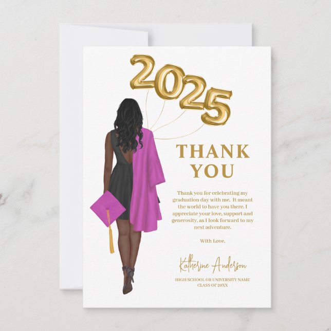 Carte De Remerciements Classe de femmes afro-américaines 2024 (Devant)