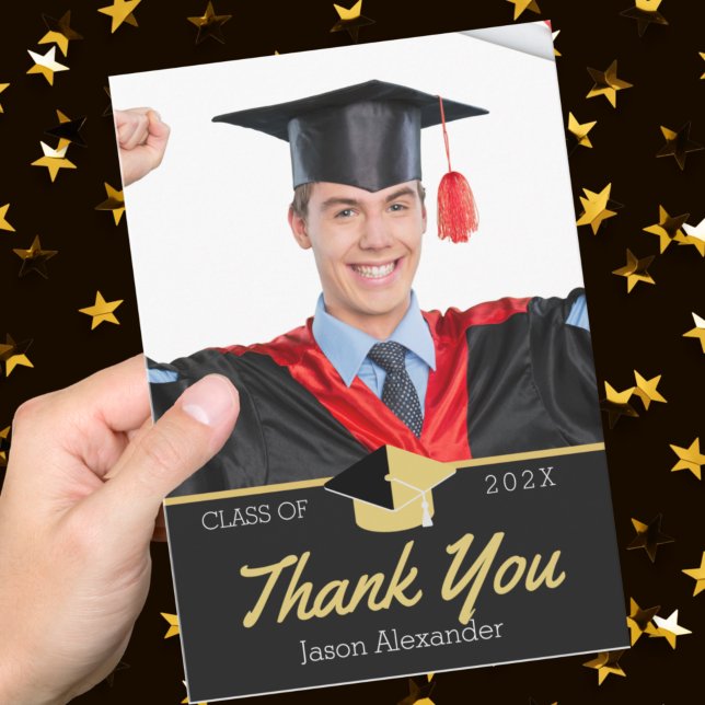 Carte De Remerciements Classe de graduation Photo moderne de 2022 (Créateur téléchargé)