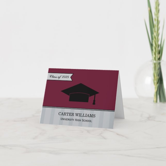 Carte De Remerciements Classe moderne de Bourgogne 2023 Diplôme sur mesur (Devant)