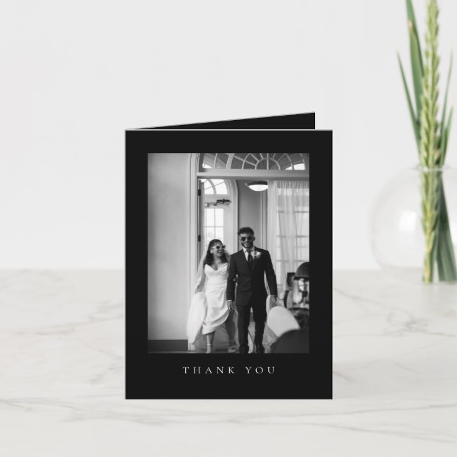 Carte De Remerciements Classic Formal Wedding Photo Folded Thank You Card (Devant)