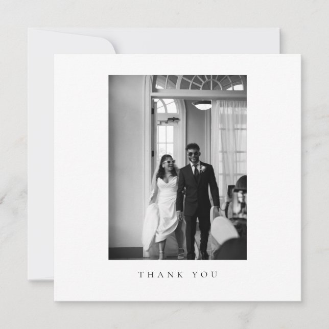 Carte De Remerciements Classic Formal Wedding Photo Thank You Card (Devant)