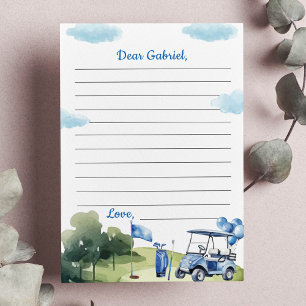 Carte De Remerciements Classic Golf Boy Time Capsule Note Message Card