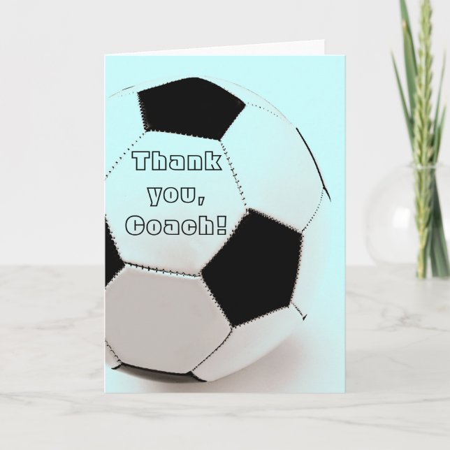 Carte De Remerciements Classic soccer ball - thank you, coach (Devant)