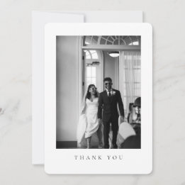 Carte De Remerciements Classic Wedding Photo Rounded Thank You Card