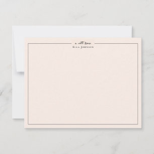Carte De Remerciements Classique Blush Pink Professionnel