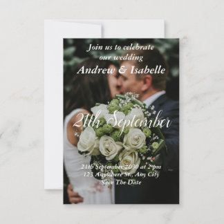 Carte De Remerciements Classique Moderne Élégant Mariage Minimaliste Simp