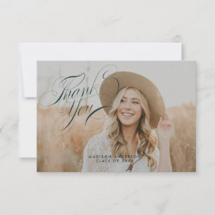 Carte de remerciements Classy Script Graduation