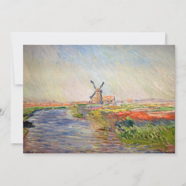 Carte De Remerciements Claude Monet - Champ de Tulipes en Hollande (Devant)