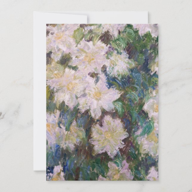 Carte De Remerciements Claude Monet - Clematis blanc (Devant)