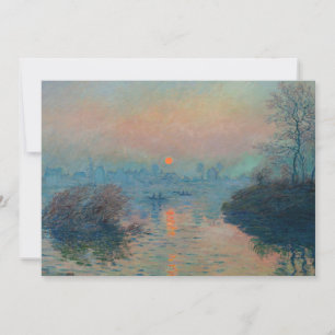 Carte De Remerciements Claude Monet - Coucher de soleil sur la Seine à La