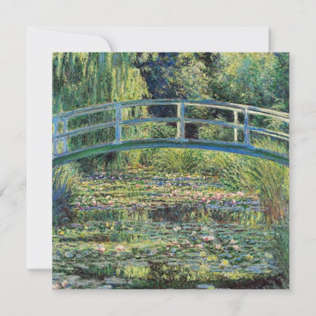 Carte De Remerciements Claude Monet - Etang Lily et Pont Japonais (Devant)
