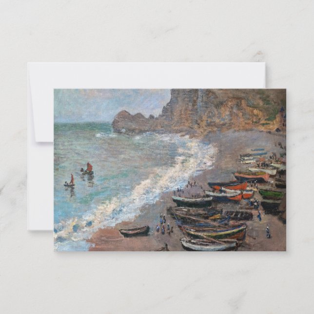 Carte De Remerciements Claude Monet - La plage d'Etretat (Devant)