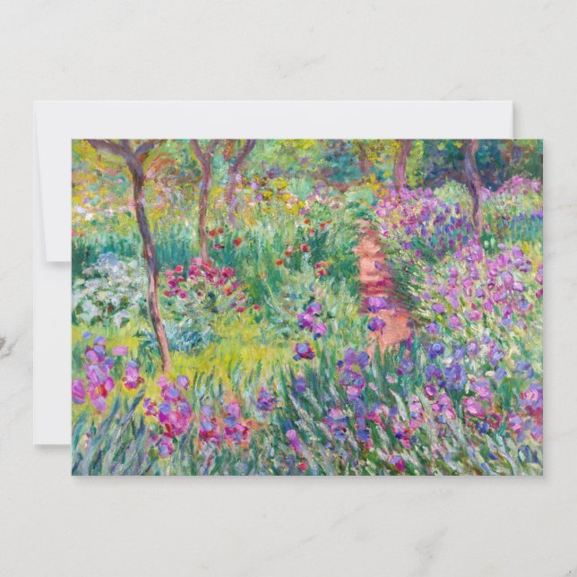 Carte De Remerciements Claude Monet - Le jardin d'Iris à Giverny (Devant)