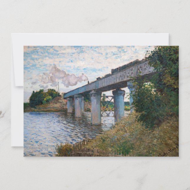 Carte De Remerciements Claude Monet - Le pont ferroviaire à Argenteuil (Devant)