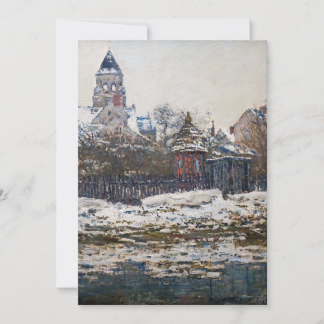 Carte De Remerciements Claude Monet - L'église de Vetheuil (Devant)