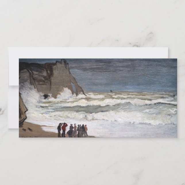 Carte De Remerciements Claude Monet - Mer Noire à Etretat (Devant)