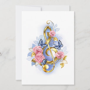 Carte De Remerciements Clé de fer avec roses roses roses