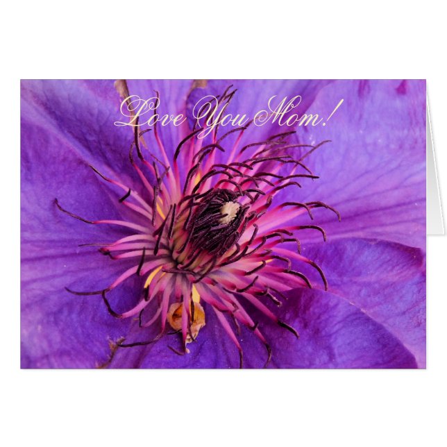 CARTE DE REMERCIEMENTS CLEMATIS (Devant horizontal)
