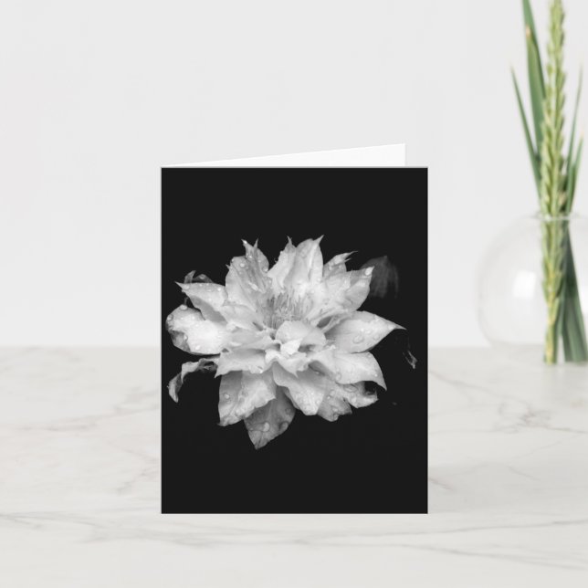 Carte De Remerciements Clematis 2 Nota Vierge Condoléances Sympathie (Devant)