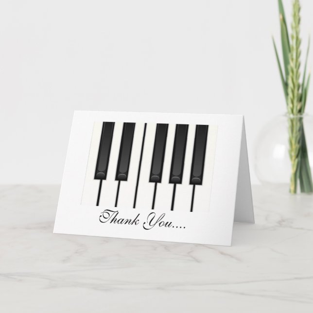 Carte De Remerciements Clés de piano (Devant)