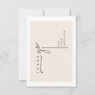 Carte de remerciements client minimaliste de papet