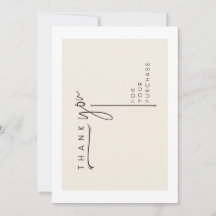 Carte de remerciements client minimaliste de papet
