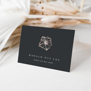 Carte De Remerciements Client Rose élégant Gold Hibiscus Flower
