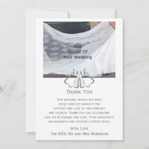 Carte De Remerciements Cloches Mariages En Argent Et Ruban