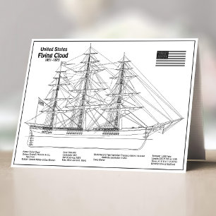Carte De Remerciements Cloud de vol de l'expédition clipper - Blueprint B