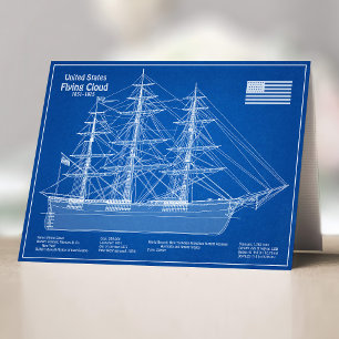 Carte De Remerciements Cloud de vol de navire Clipper - Plan ABD