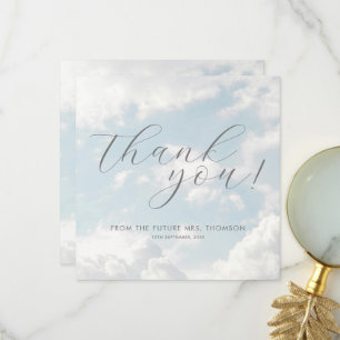 Carte De Remerciements Cloud Neuf bleu ciel nuageux Fête des mariées élég
