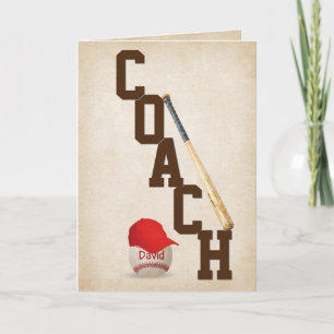 Carte de remerciements Coach De Baseball