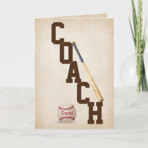 Carte de remerciements Coach De Baseball