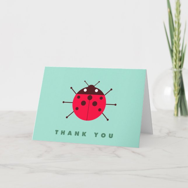 Carte De Remerciements Coccinelle/Merci de Ladybird (Devant)
