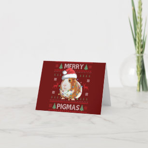 Carte De Remerciements Cochon de Guinée laide pull de Noël Joyeux Pigmas