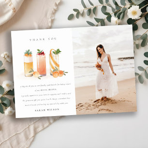 Carte De Remerciements Cocktail de fruits mignons Fête des mariées photo 