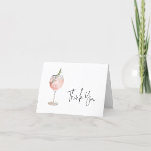 Carte de remerciements Cocktail rose