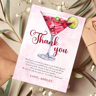 Carte De Remerciements Cocktails Brunch & Bubbly Fête des mariées