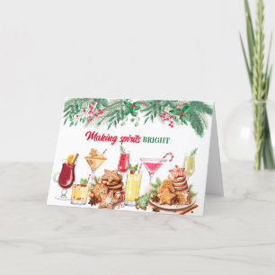 Carte De Remerciements Cocktails et biscuits de Noël Fête de Noël