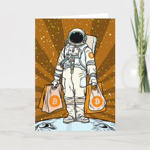 Carte De Remerciements Code Qr de l'astronaute BITCOIN HODL-Crypto
