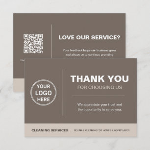 Carte De Remerciements Code QR du logo des services de nettoyage modernes