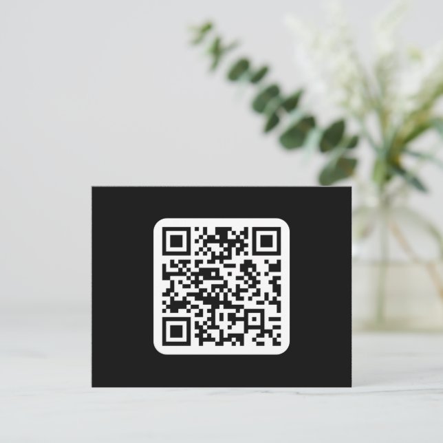 Carte De Remerciements Code QR moderne modifiable | Blanc noir ou toute c (Debout devant)